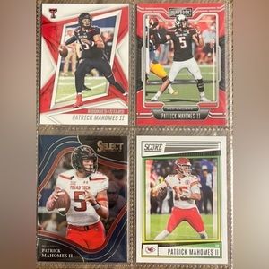Patrick Mahomes, Quarterback Kansas City Chiefs, NFL Trading Cards, Lot of 4